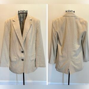 A New Day Relaxed Fit Women's Beige Linen Blend Blazer